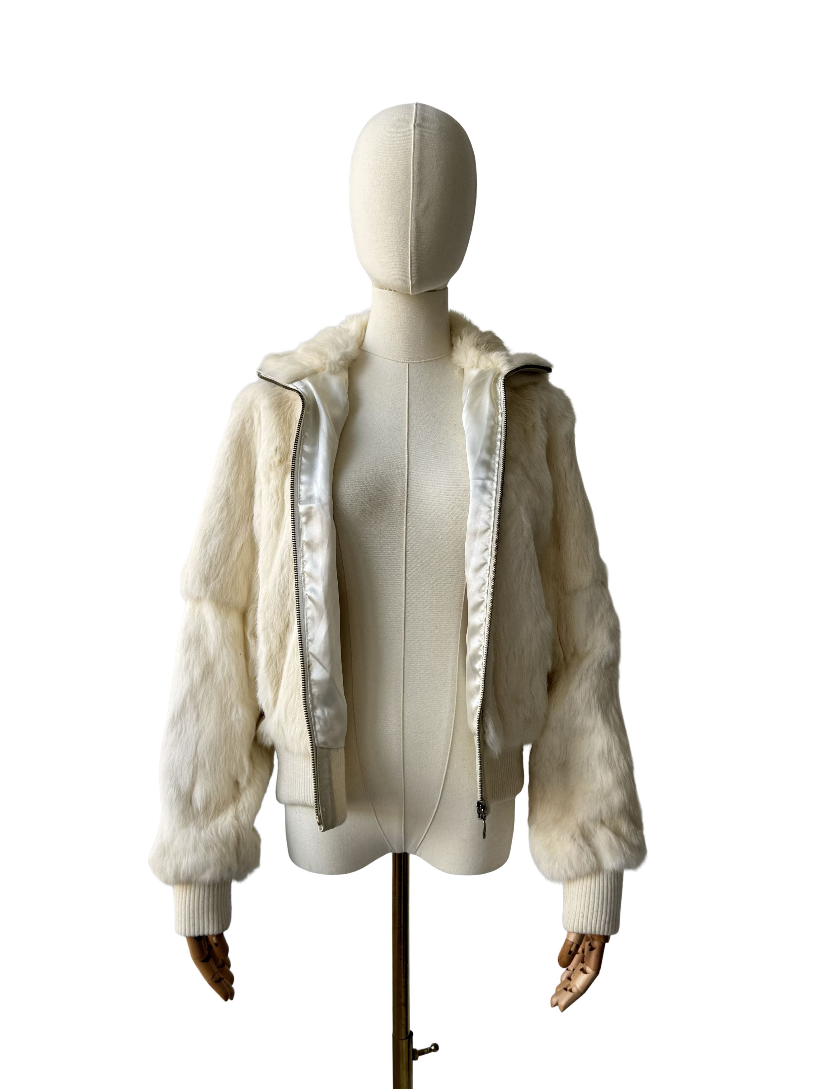 Vintage Vintage Real Rabbit Fur Cropped Jacket Size M / US 6-8 / IT 42-44 - 3 Thumbnail
