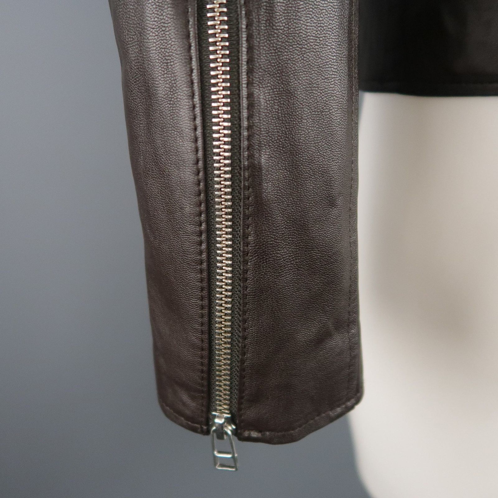 Shipley & Halmos SHIPLEY and HALMOS S Brown Leather Biker Jacket Size US S / EU 44-46 / 1 - 6 Thumbnail