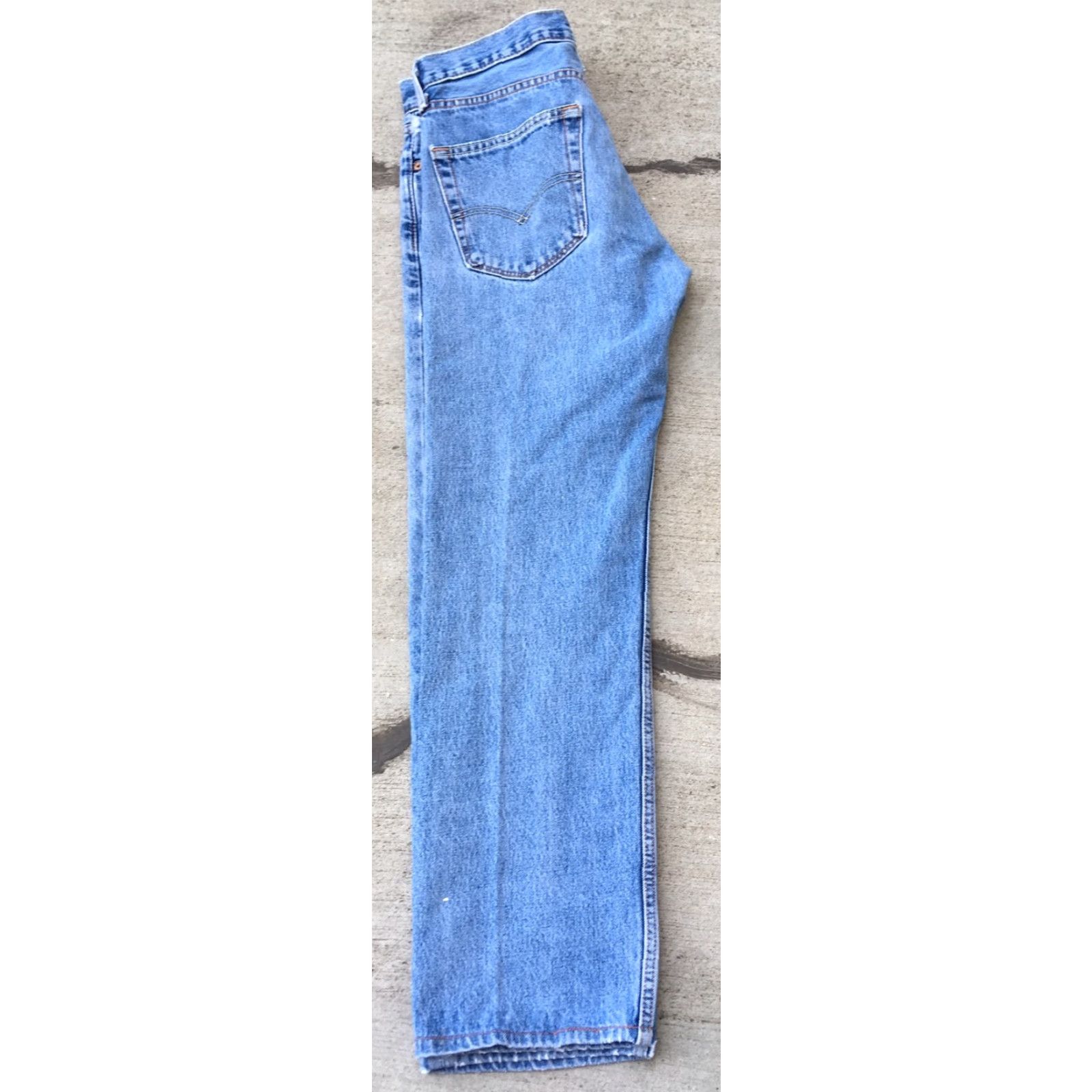 Levi's VINTAGE Levi's 505 Jeans Distressed Straight Leg Jeans Mens Regular 31x32 Blue Denim Distressed 90s Theme Size US 31 - 4 Thumbnail