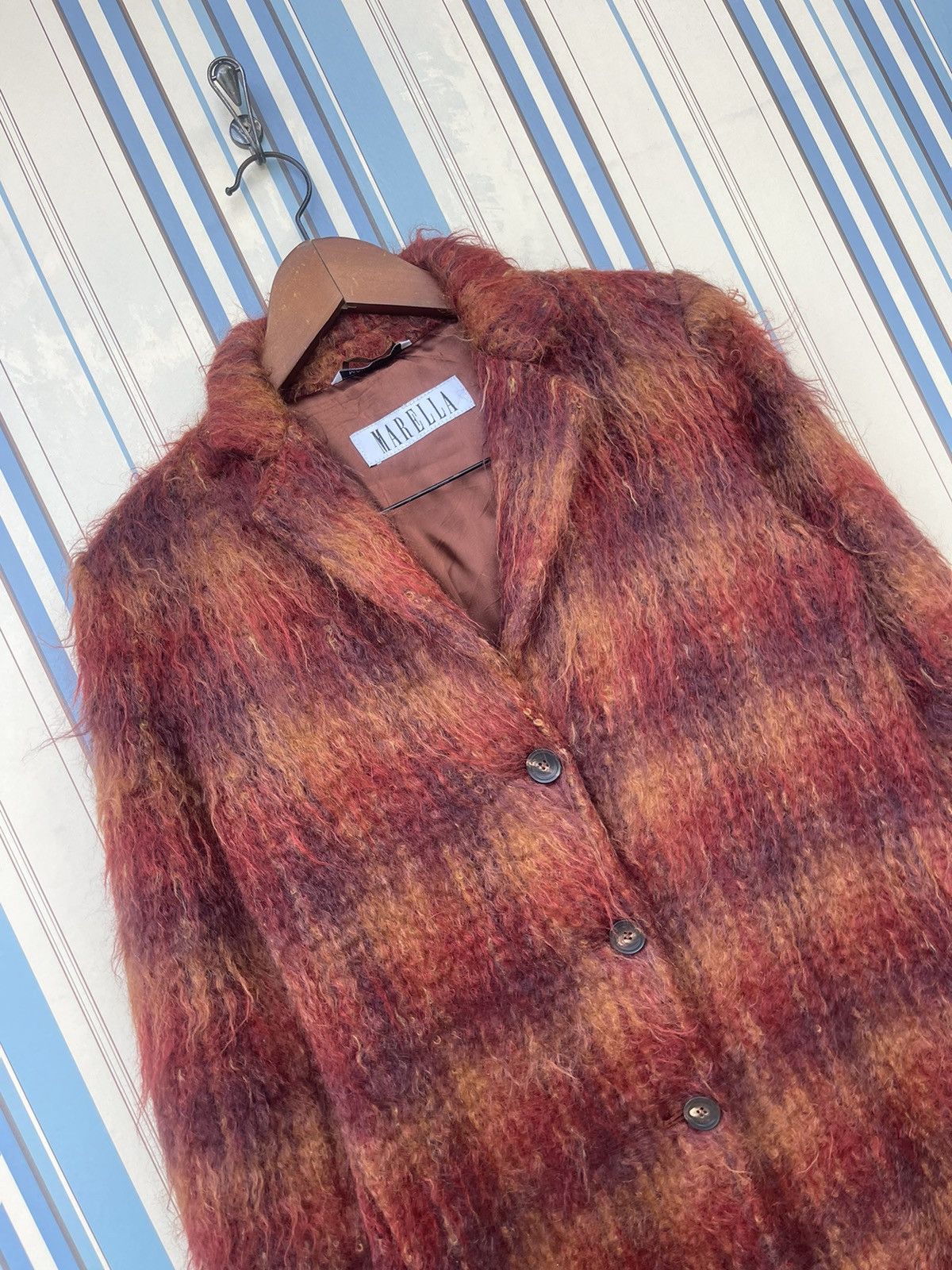 Marella Marella Made in Italy Mohair Wool Plaid Coat Size S / US 4 / IT 40 - 11 Thumbnail
