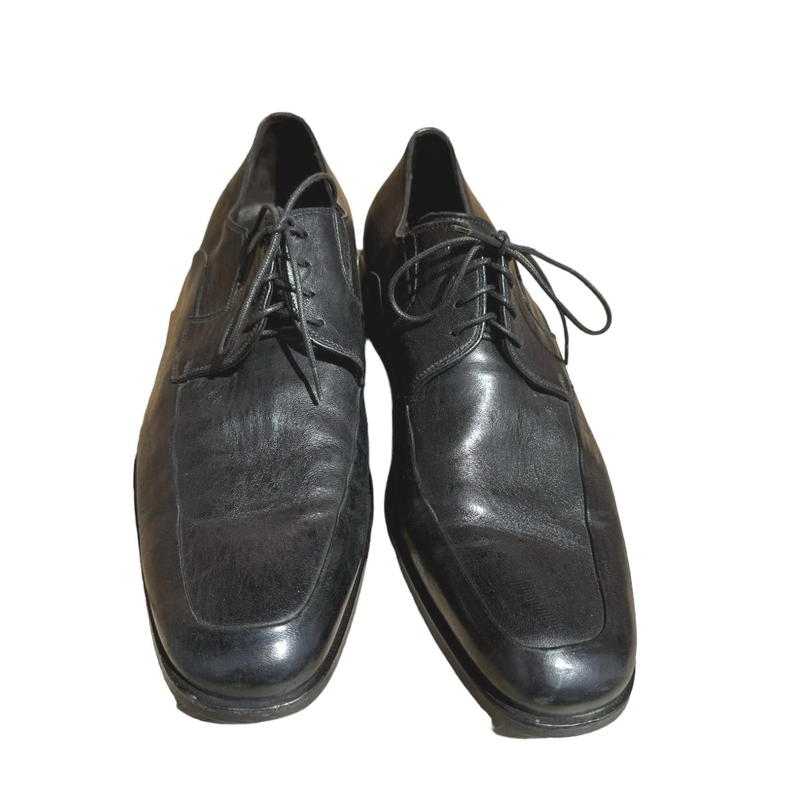 Bruno Magli Bruno Magli Black Leather Square Toe Dress Shoes 11M Size US 11 / EU 44 - 8 Thumbnail