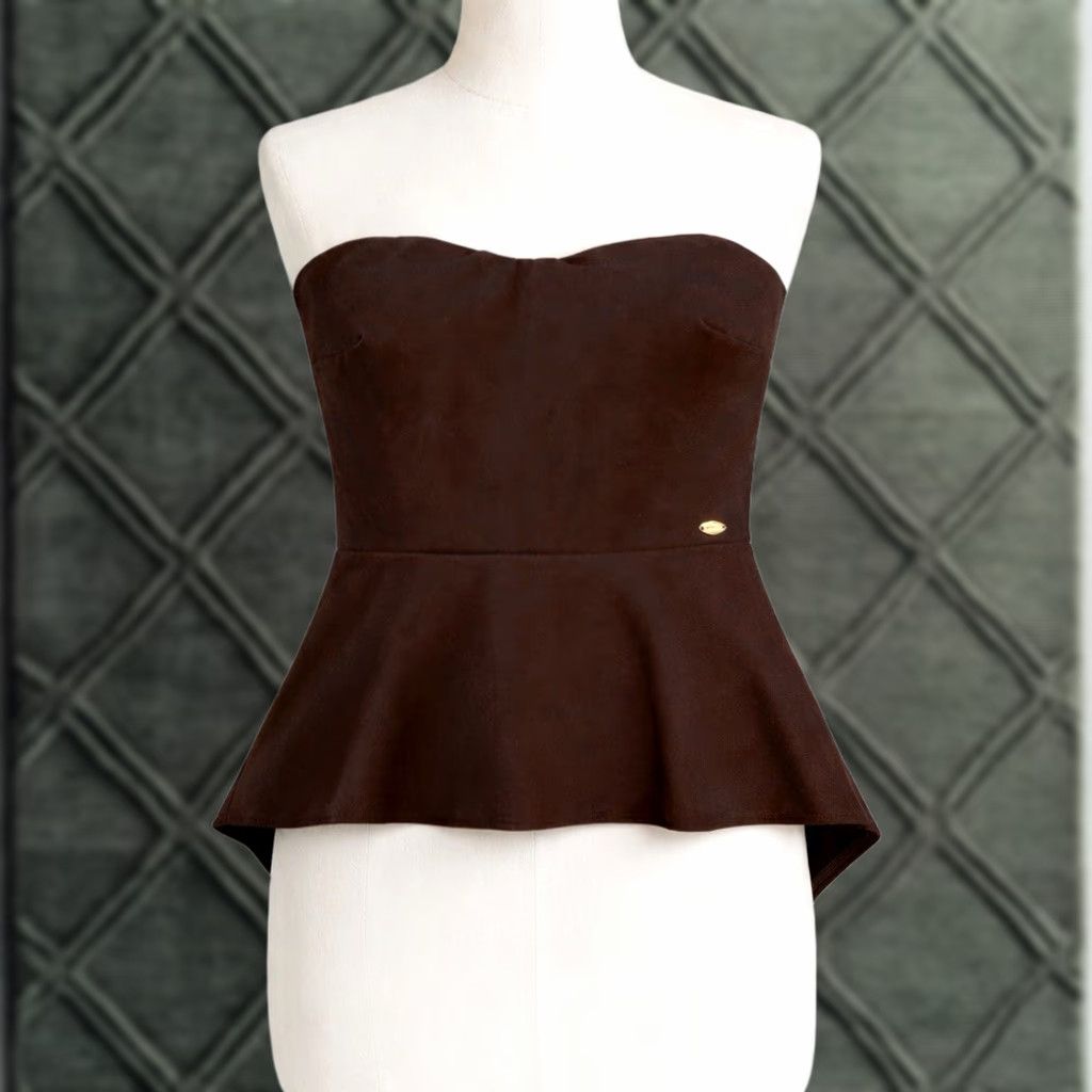 Guess VINTAGE Y2K Guess Top Strapless Black Peplum Bustier Whimsigoth Romantic Witchy Shirt Womens Large Sleeveless Size L / US 10 / IT 46 - 1 Thumbnail