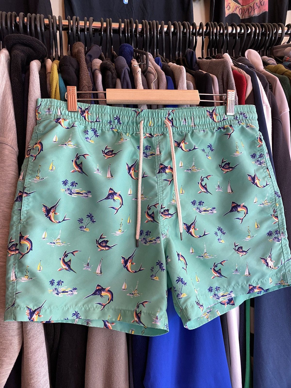 Polo Ralph Lauren VINTAGE RALPH LAUREN FISH SWIMMING SHORTS Y2k Size US 32 / EU 48 - 2 Thumbnail