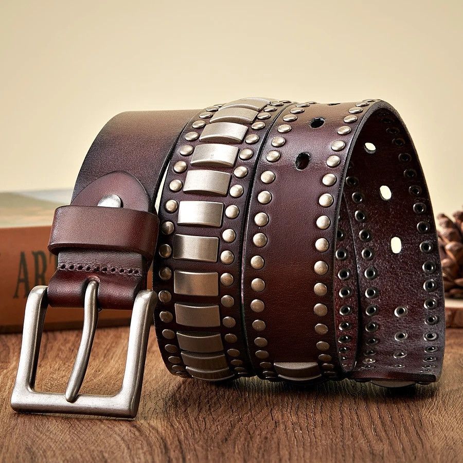 Leather × Vintage Metal Pin Buckle Belt Size ONE SIZE - 2 Thumbnail