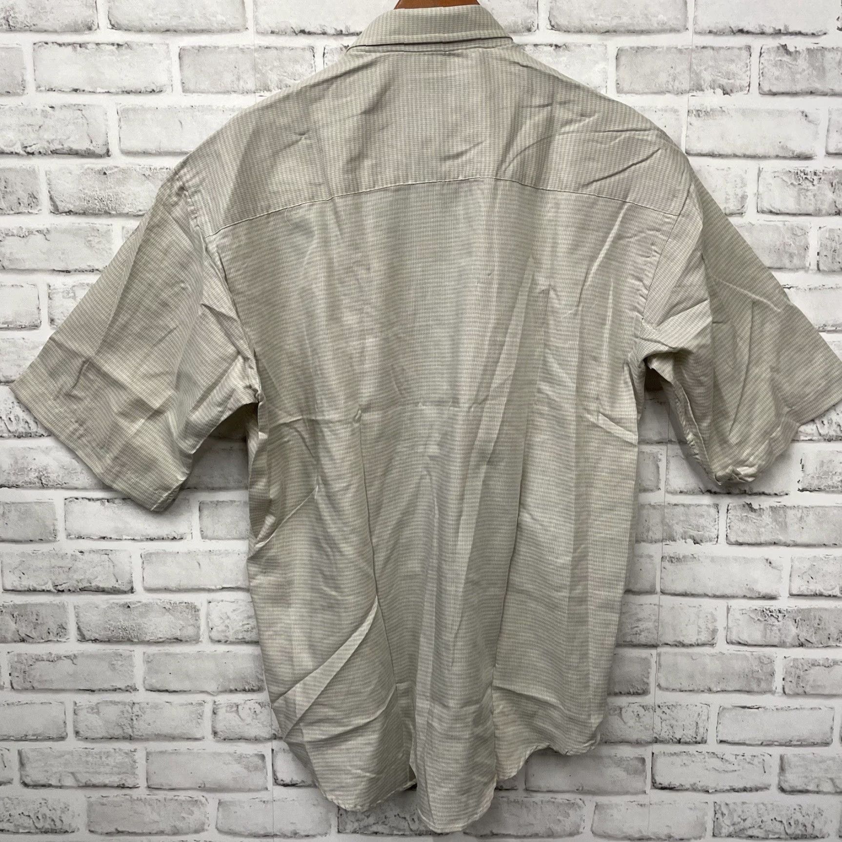 Vintage VINTAGE SANSABELT Cotton Plaid Button-Up Shirt Mens Short Sleeve Size L Beige Sports Size US L / EU 52-54 / 3 - 5 Thumbnail