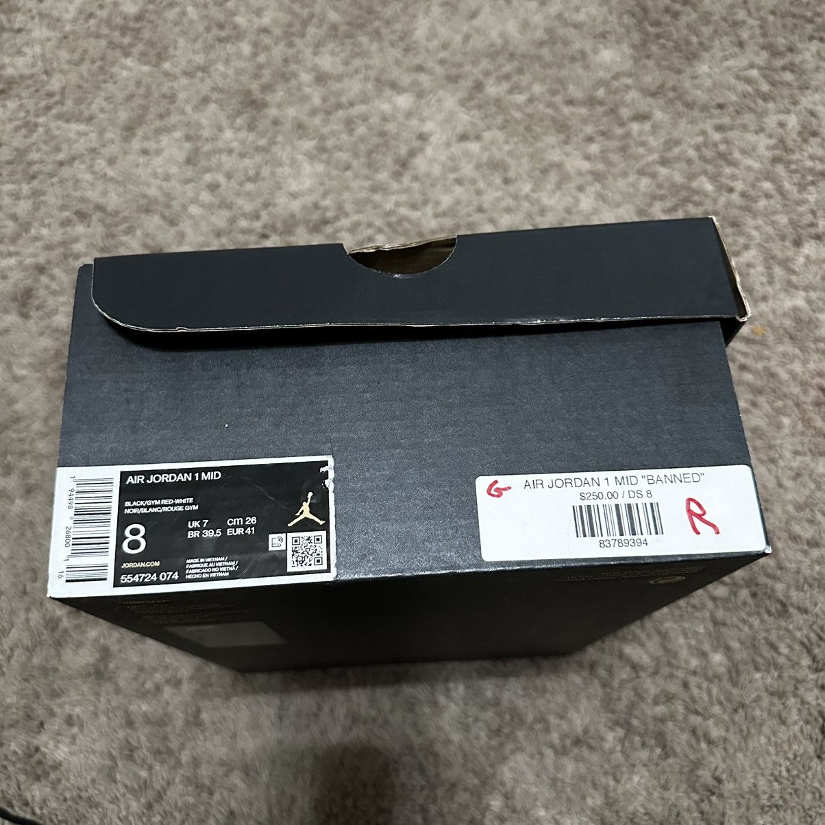 Jordan Brand Air Jordan 1 Mid “Banned” Size US 8 / EU 41 - 7 Thumbnail