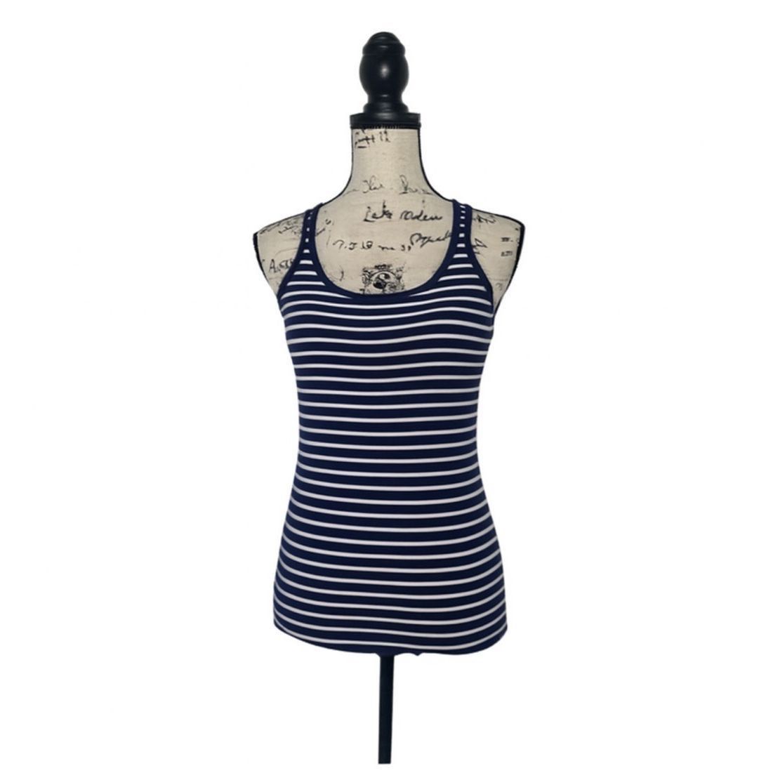 Other Caslon Women’s XS Blue White Striped Cotton Tank Top Sleevel Size XS / US 0-2 / IT 36-38 - 1 Thumbnail