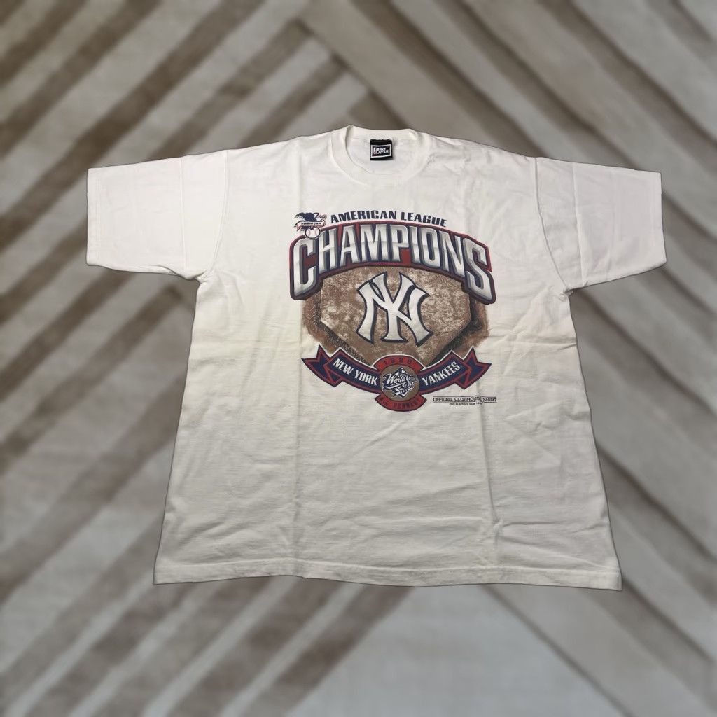 Pro Player VINTAGE 1990s Pro Player New York Yankees World Series T-Shirt Men XL White Crew Neck Short Sleeve Cotton Logo Graphic Print Size US XL / EU 56 / 4 - 1 Thumbnail