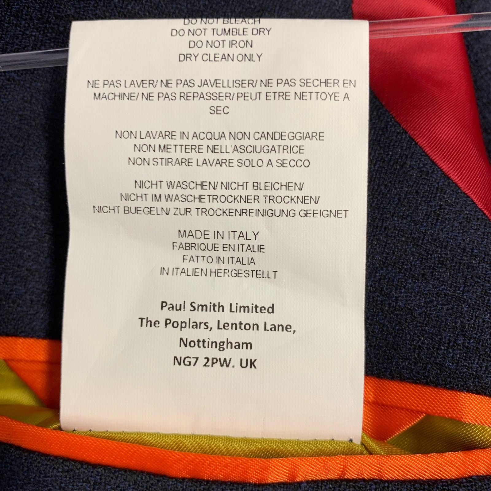 Paul Smith PAUL SMITH Size 40 Navy Wool Linen Peak Lapel Sport Coat Size 40R - 10 Thumbnail