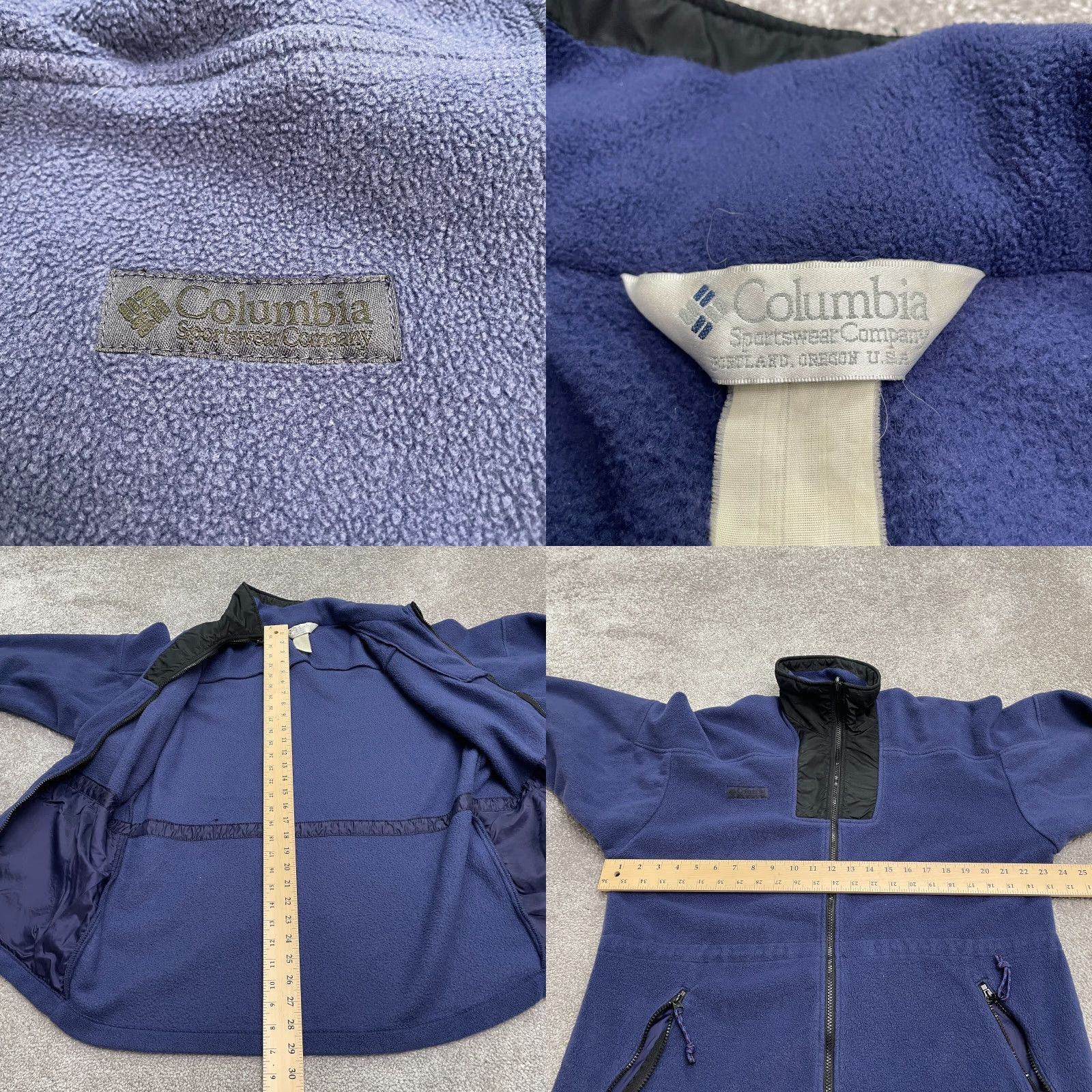 Vintage Columbia Jacket Mens Large Fleece Zip Full Pockets Navy Blue Outdoor Hiking Vintage Style Basic Jacket Mens L Navy Blue Regular Fit Size US L / EU 52-54 / 3 - 8 Thumbnail