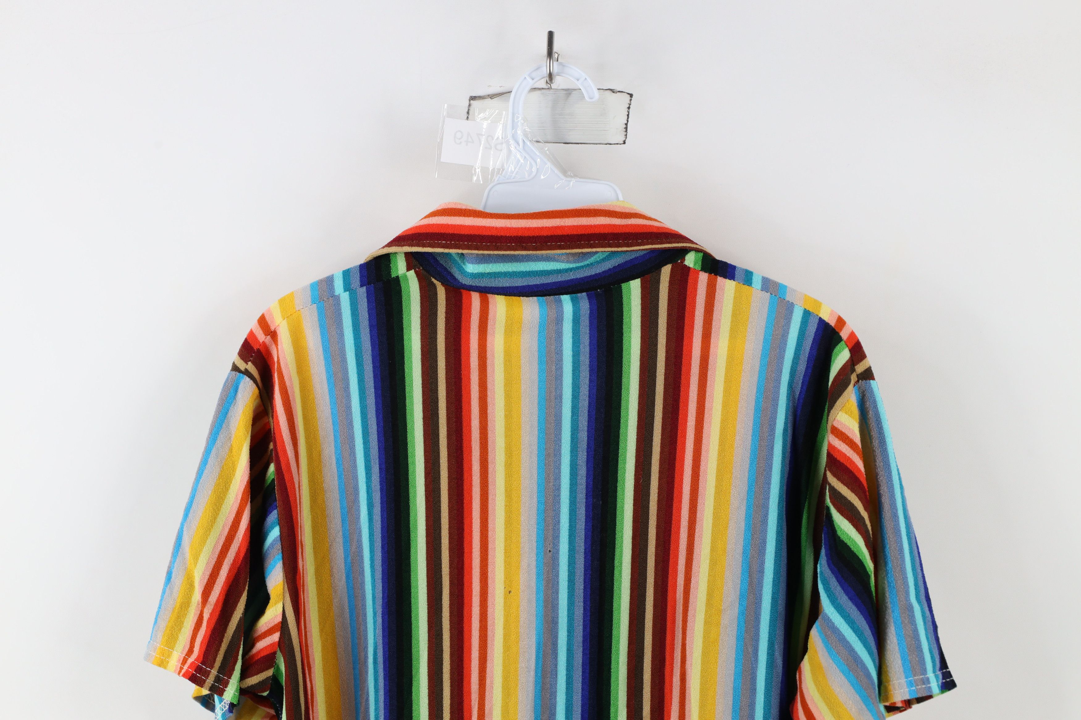 Vintage Vintage 70s Streetwear Rainbow Striped Terry Cloth Polo Size L / US 10 / IT 46 - 16 Thumbnail