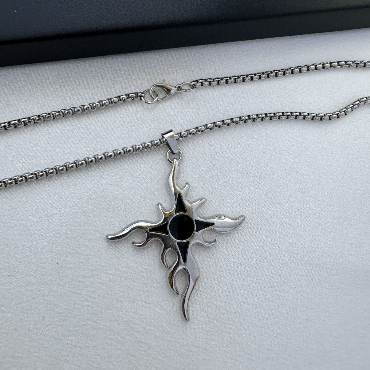 Other Flame Cross Pendant Necklace for Men Women,Unisex Style Size ONE SIZE - 4 Thumbnail
