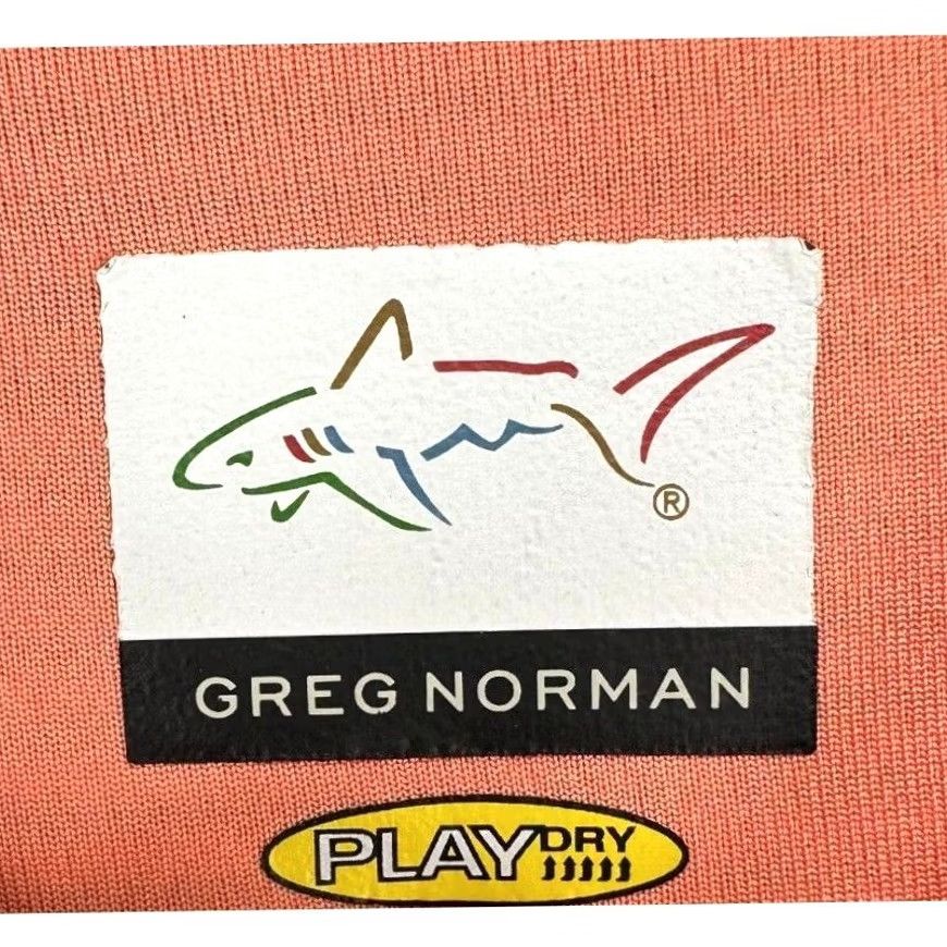 Vintage Greg Norman Golf Polo Shirt Mens XL Play Dry Peach Striped Shark Athletic Rugby Size US XL / EU 56 / 4 - 4 Thumbnail