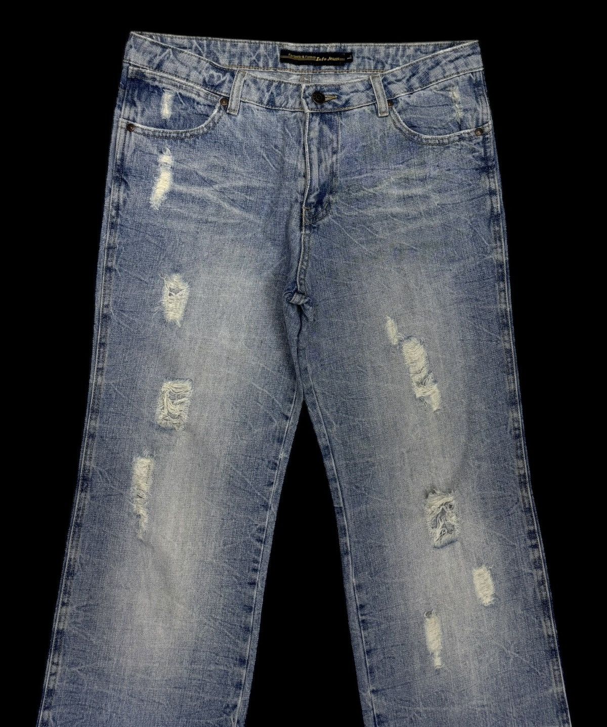 Japanese Brand FLARE JEANS💥90s Japanese Denim Fantastic & Forever Distress Size US 33 - 7 Thumbnail