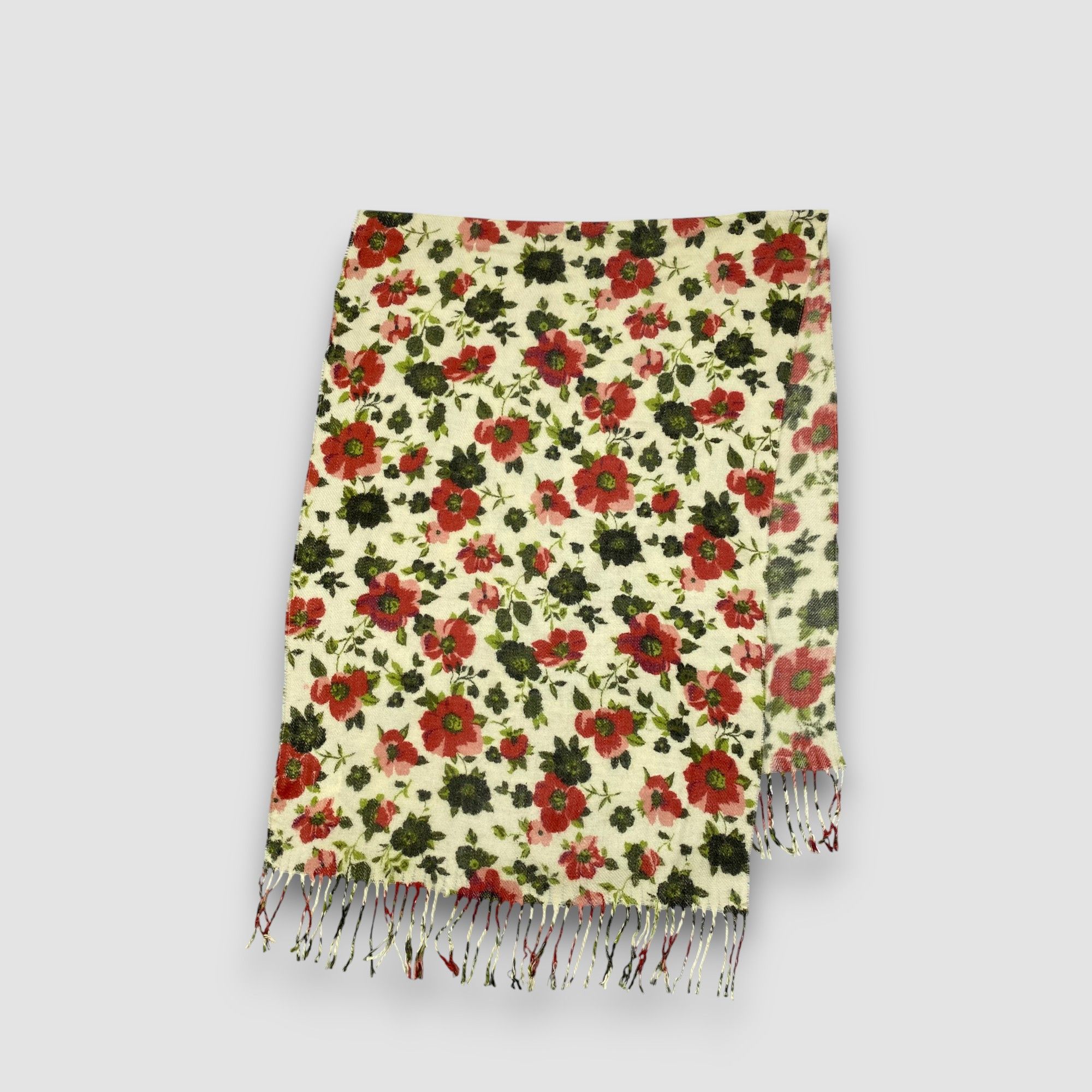 Japanese Brand Vintage Elle Scarf Muffler Wool Shawls Babushka Scarves Size ONE SIZE - 4 Thumbnail