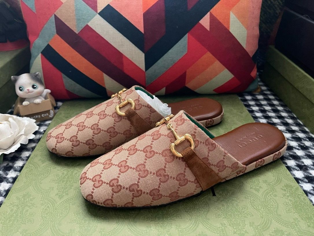 Gucci Brown Pericle GG Horsebit Slip-on Shoes Size US 9 / EU 42 - 3 Thumbnail