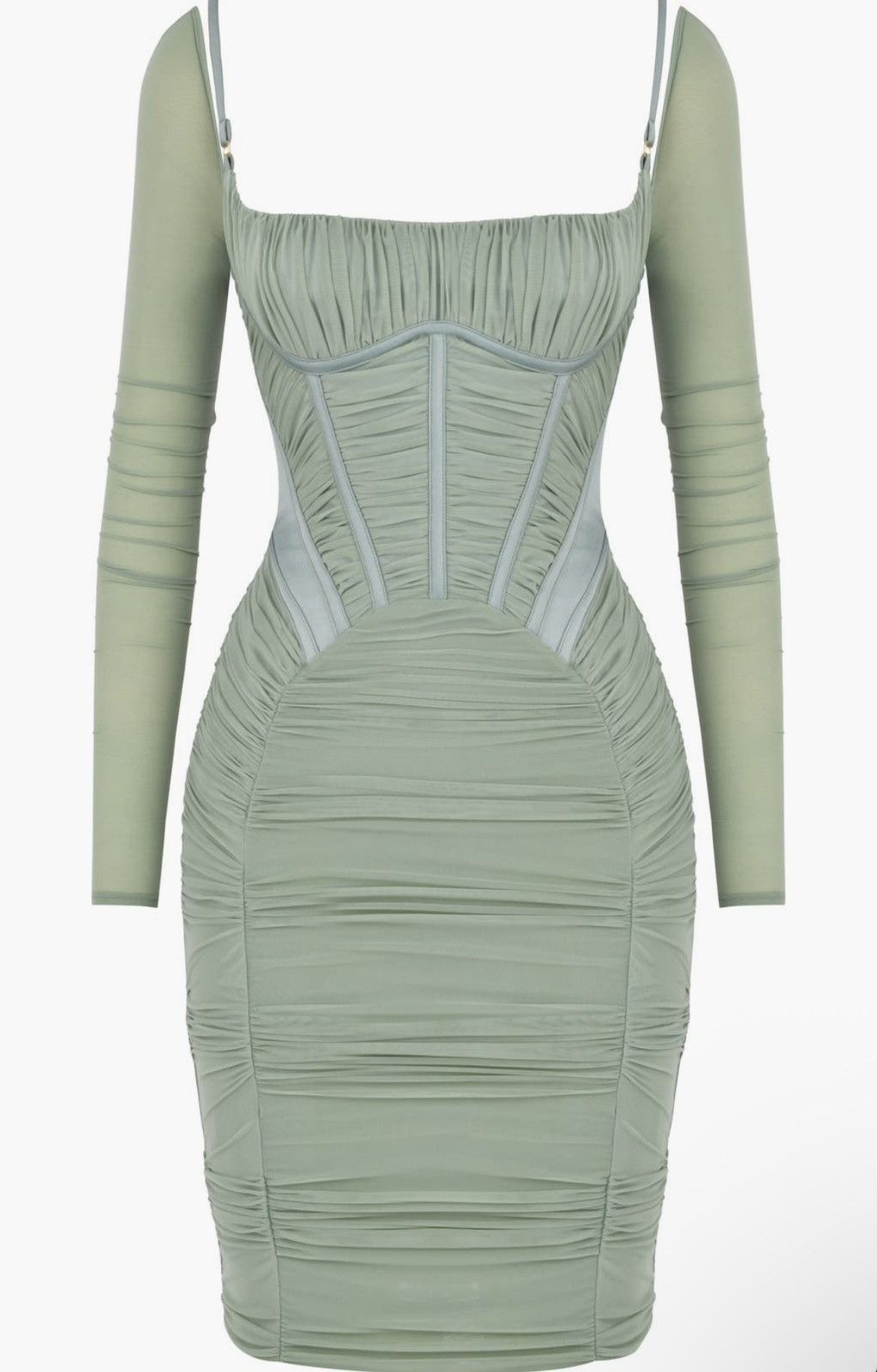 House of CB House of CB FREYJA Green Gathered Corset Dress size Small Size S / US 4 / IT 40 - 3 Thumbnail