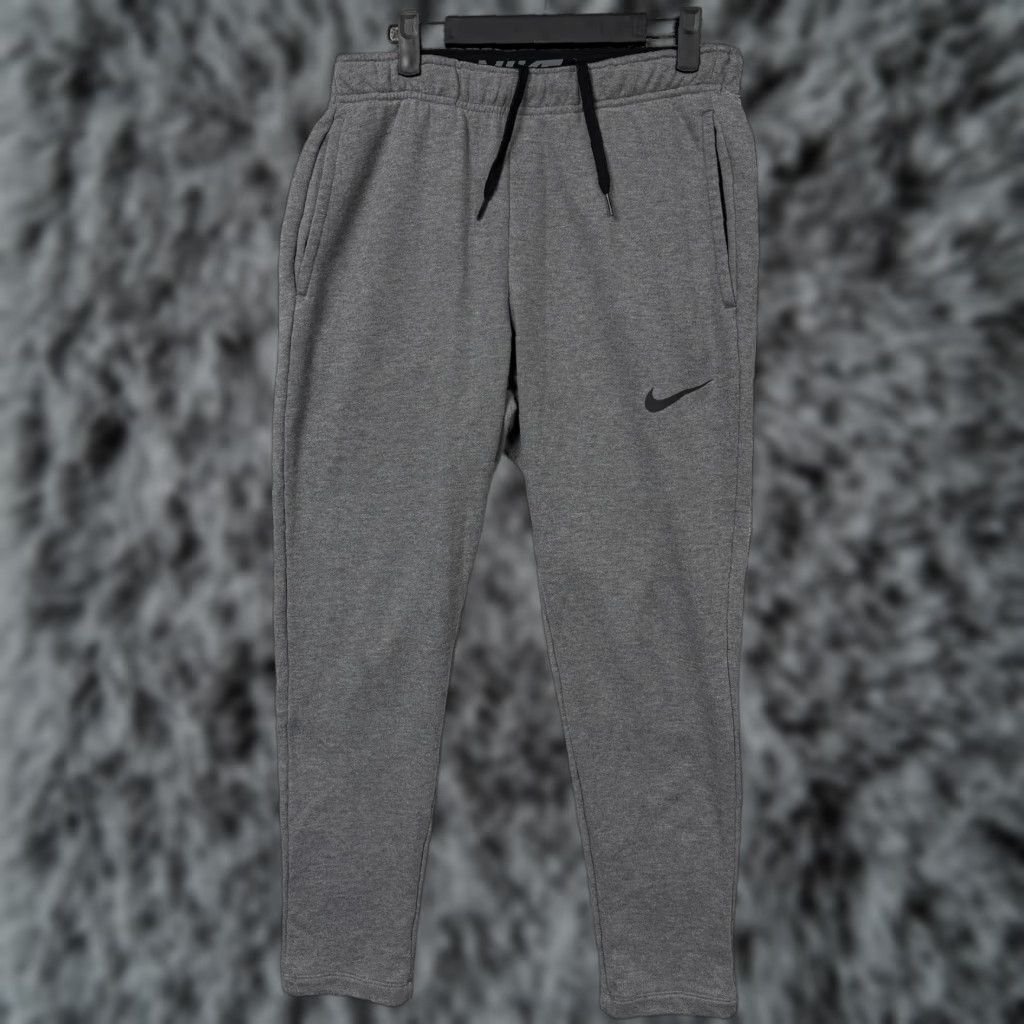 Nike Nike Dri-Fit Pants Men M 30x27 Charcoal Heather Black Fleece Training Sweatpants Pockets Jogging Size US 31 - 1 Thumbnail