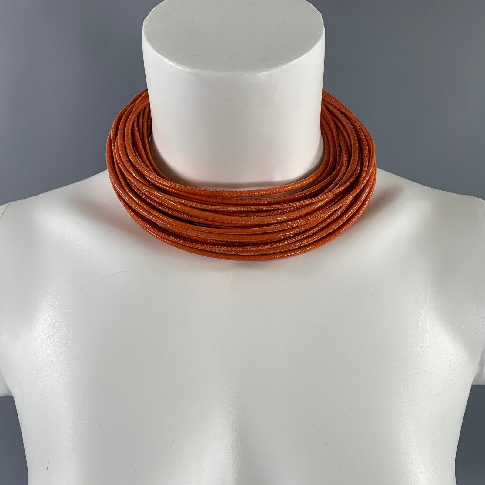 Brunello Cucinelli BRUNELLO CUCINELLI Orange Leather Necklace Size ONE SIZE - 2 Thumbnail