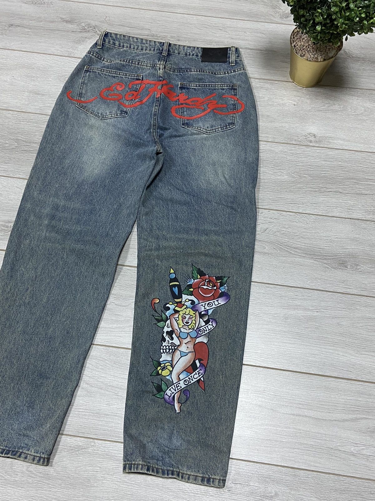Ed Hardy Ed Hardy You only live once vintage big spell out logo jeans Size 30" / US 8 / IT 44 - 10 Thumbnail