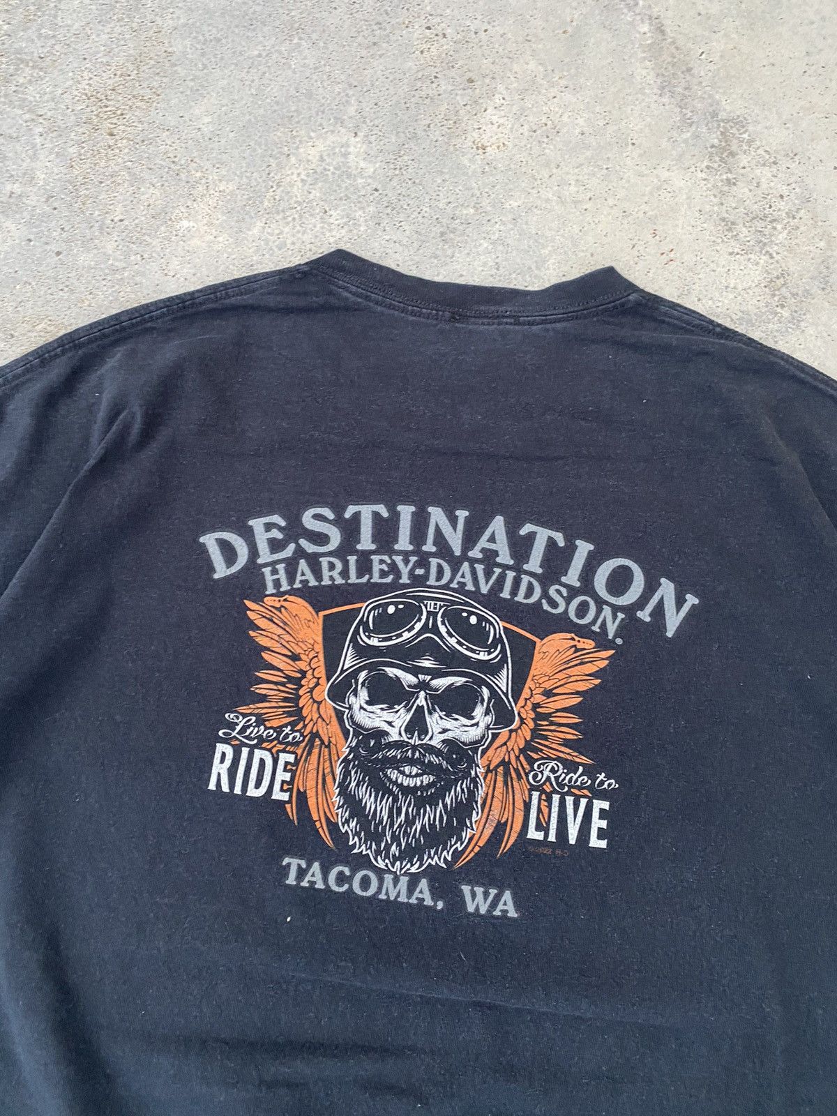 Harley Davidson Vintage Harley-Davidson Ride Live TacomaT-Shirt Size US XXL / EU 58 / 5 - 2 Thumbnail