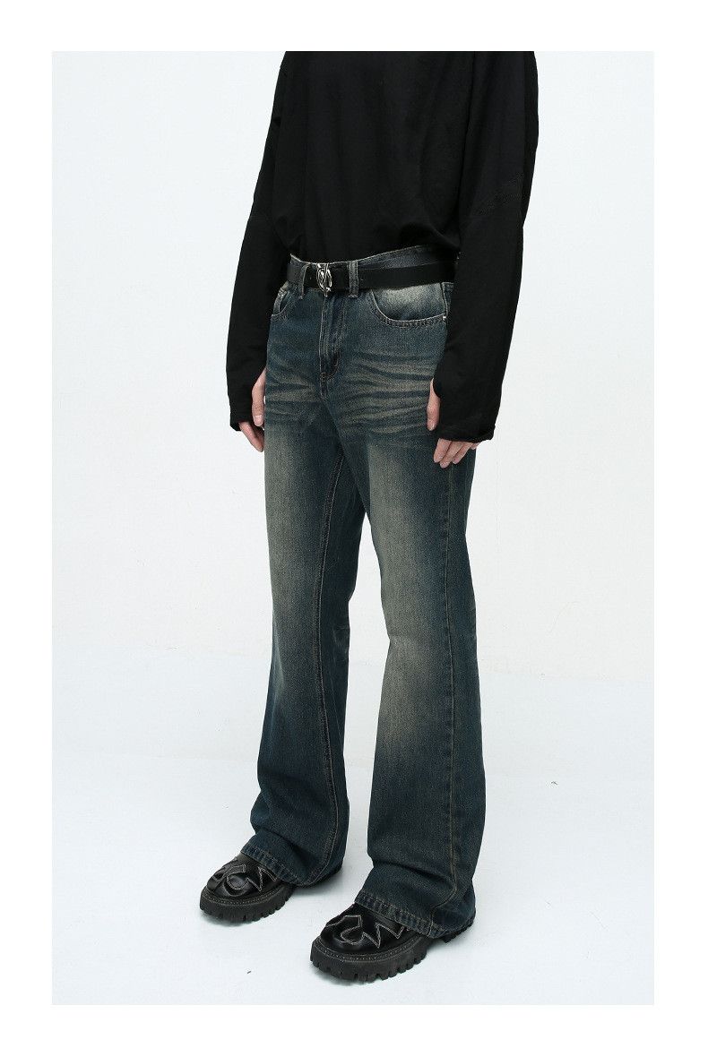Japanese Brand High street Vibe retro washed distressed flared jeans Size US 32 / EU 48 - 3 Thumbnail