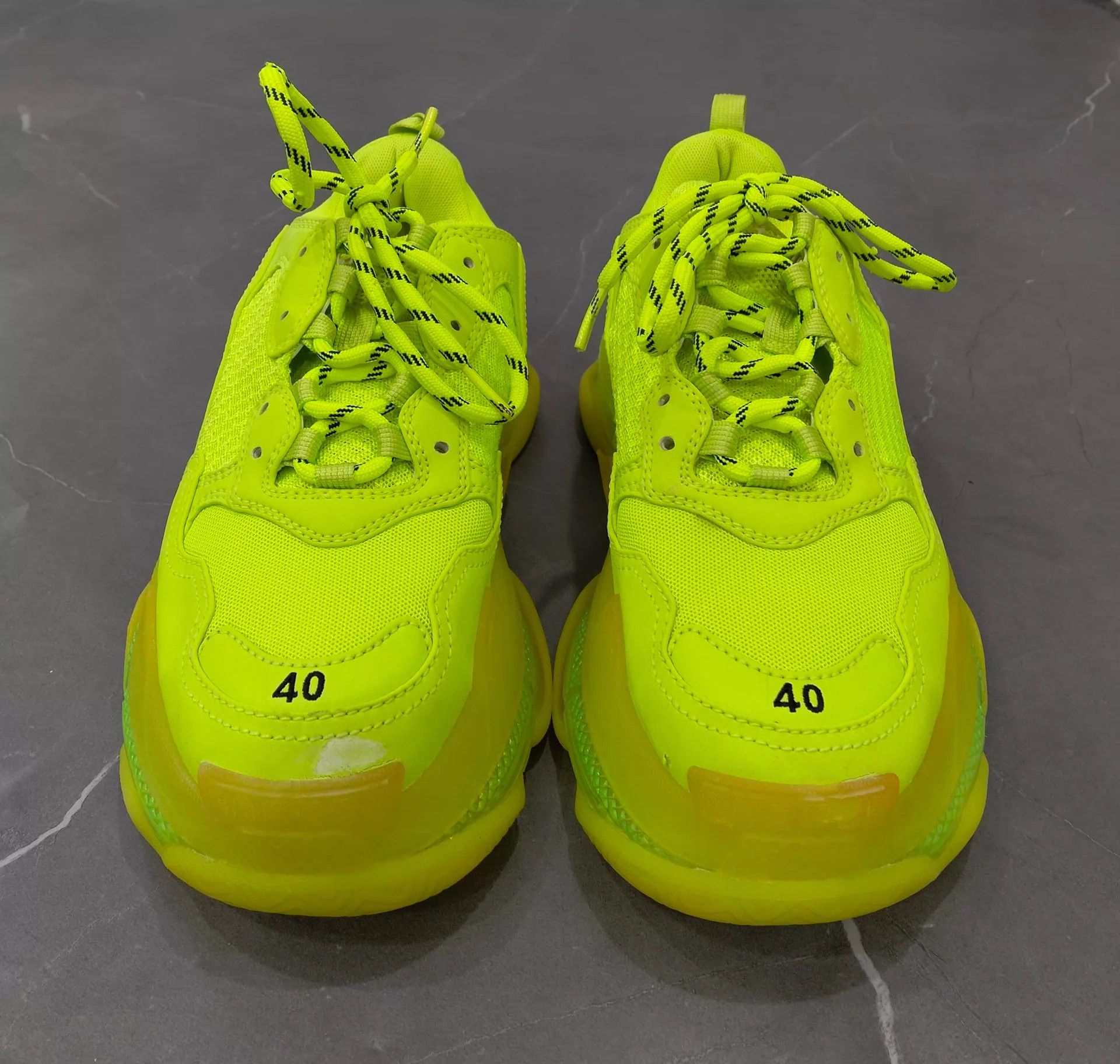 Balenciaga Balenciaga Triple S Green Dad Sneakers 40 Size US 10 / IT 40 - 4 Thumbnail
