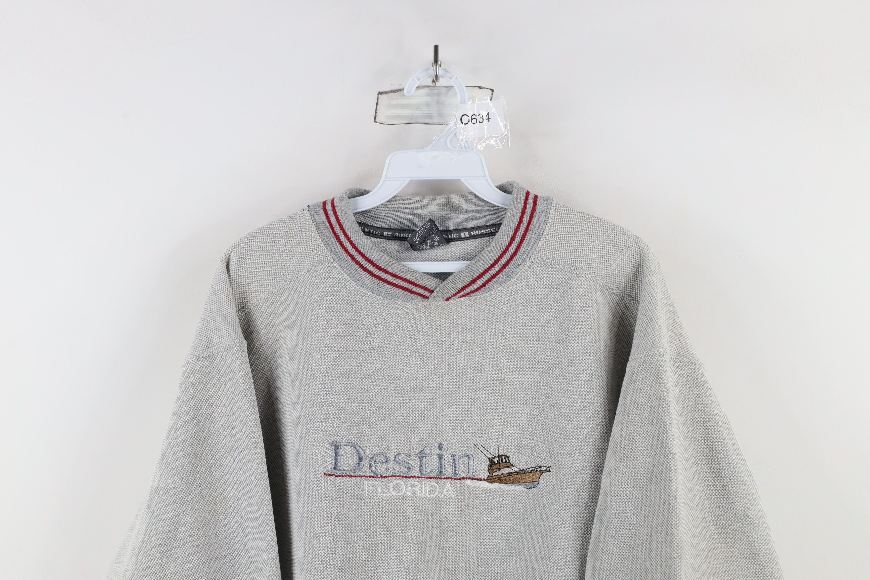 Russell Athletic × Vintage Vintage 90s Russell Athletic Boat Sweatshirt Gray USA Size US M / EU 48-50 / 2 - 2 Thumbnail