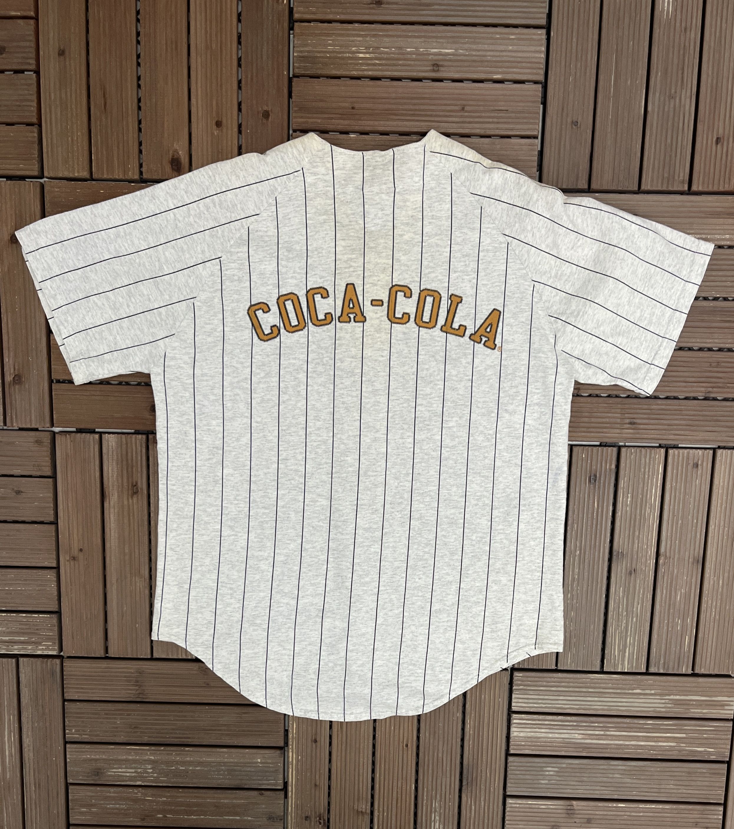 Vintage Coca-Cola Vintage Pinstripe Grey Baseball Jersey Size US M / EU 48-50 / 2 - 4 Thumbnail