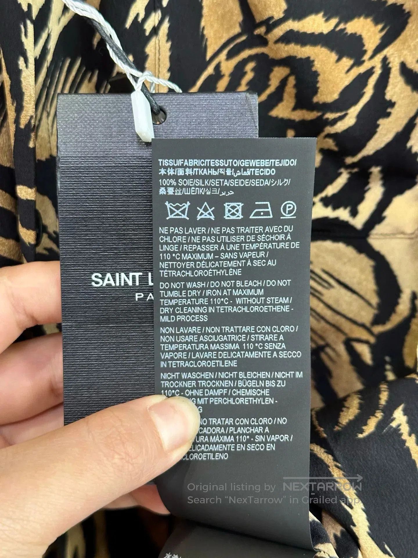 Saint Laurent Paris Saint Laurent Tiger-Print Silk Shirt. Size US M / EU 48-50 / 2 - 6 Thumbnail