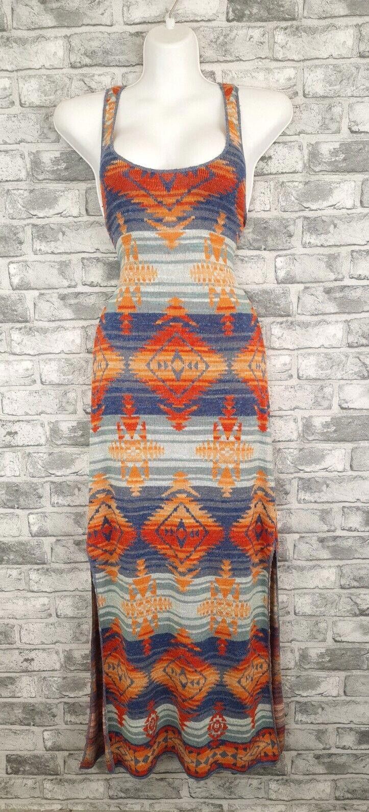 Lauren Ralph Lauren Denim Supply Maxi Dress Size L Knitted Tribal Native  RARE | Grailed