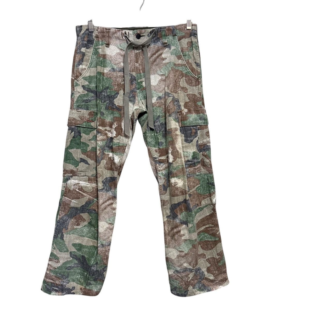 Japanese Brand RNA SLANG Cargo Camo Cropped Pants Size US 30 / EU 46 - 2 Thumbnail