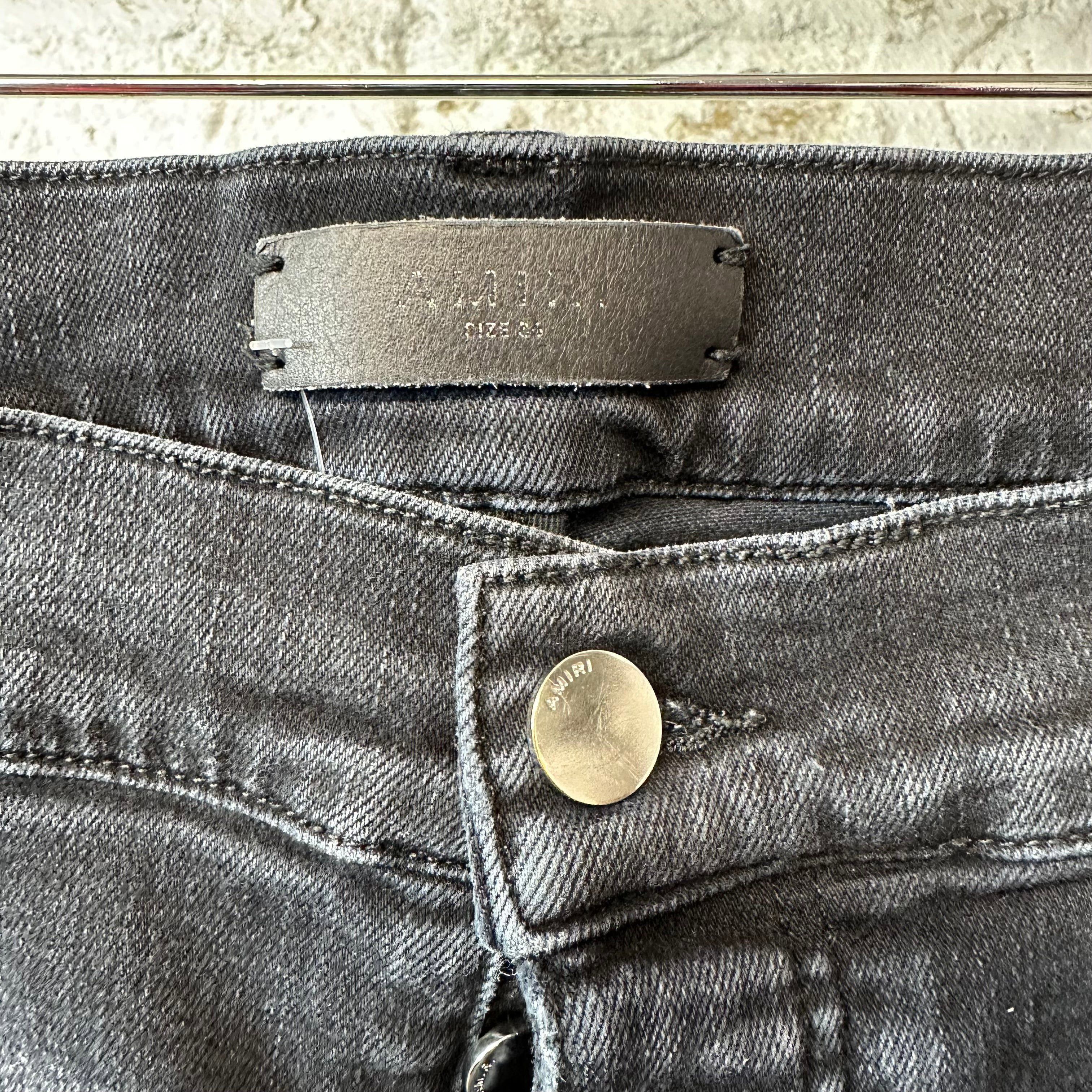 Amiri Amiri Distressed Side Spell Black Denim Jeans Sz 36 Size US 36 / EU 52 - 3 Thumbnail