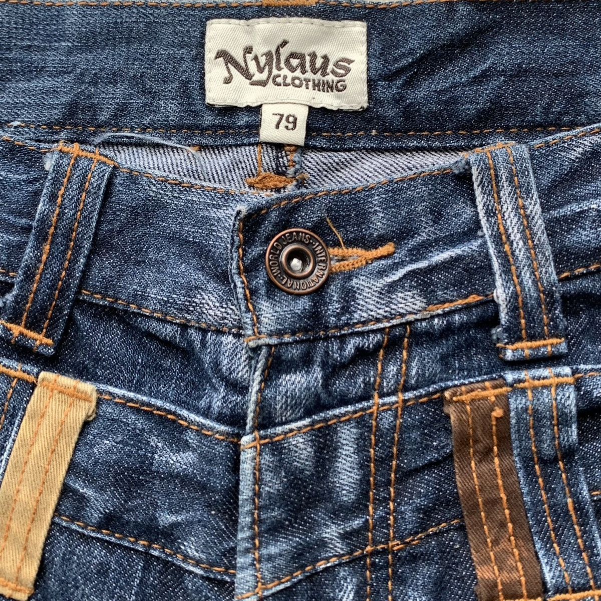 Japanese Brand Rare Japanese Brand Nylaus Double Waist Distressed Jeans Size US 30 / EU 46 - 9 Thumbnail