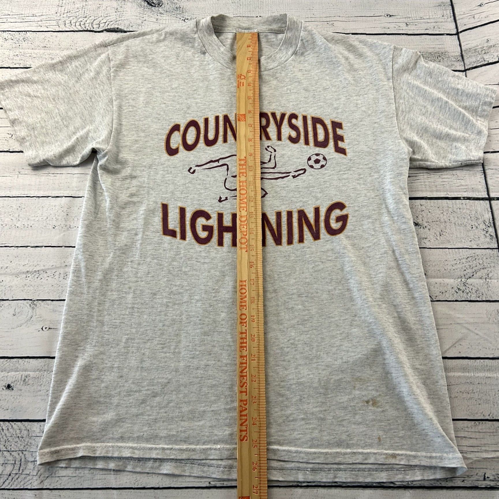 Vintage Vintage Countryside Lightning T Shirt Mens L Gray Short Sleeve Shirt Size US L / EU 52-54 / 3 - 4 Thumbnail