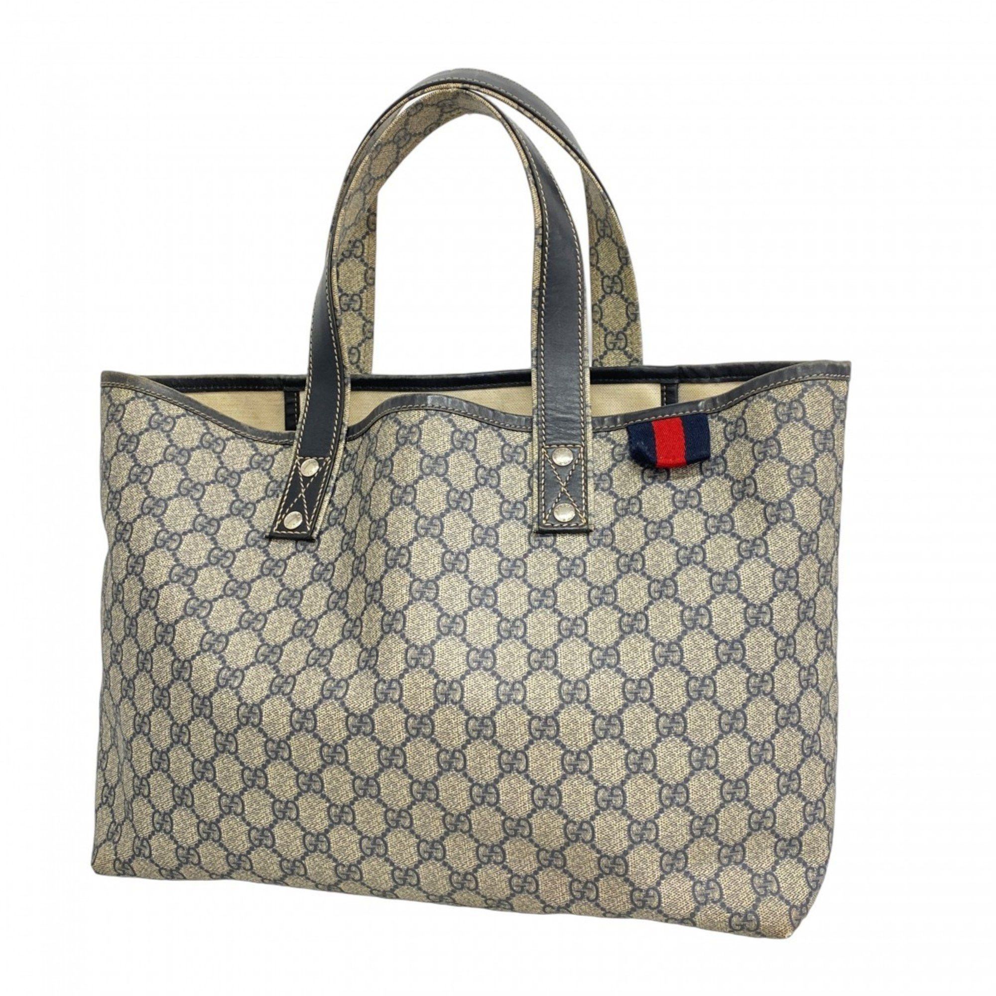 Gucci Tote Bag GG Supreme Sherry Line 211134 Navy Women's in Blue