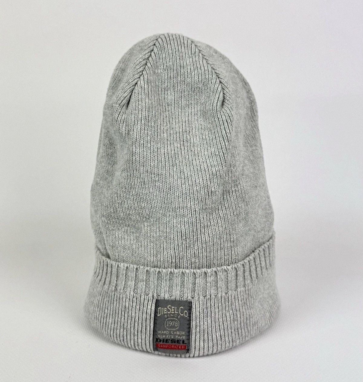 Diesel Diesel 1978 Logo Knit Beanie Hat One Size Gray Top Cotton Size ONE SIZE - 1 Thumbnail