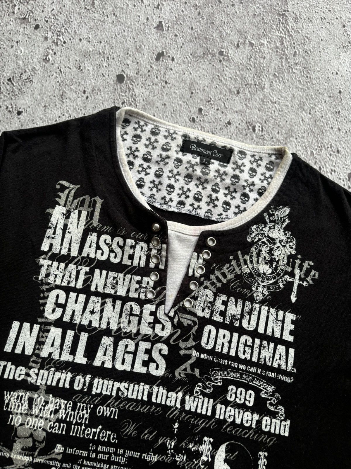 Hysteric Glamour Y2k Beaumont Carr Skull Poem Punk style LS Size US L / EU 52-54 / 3 - 4 Thumbnail