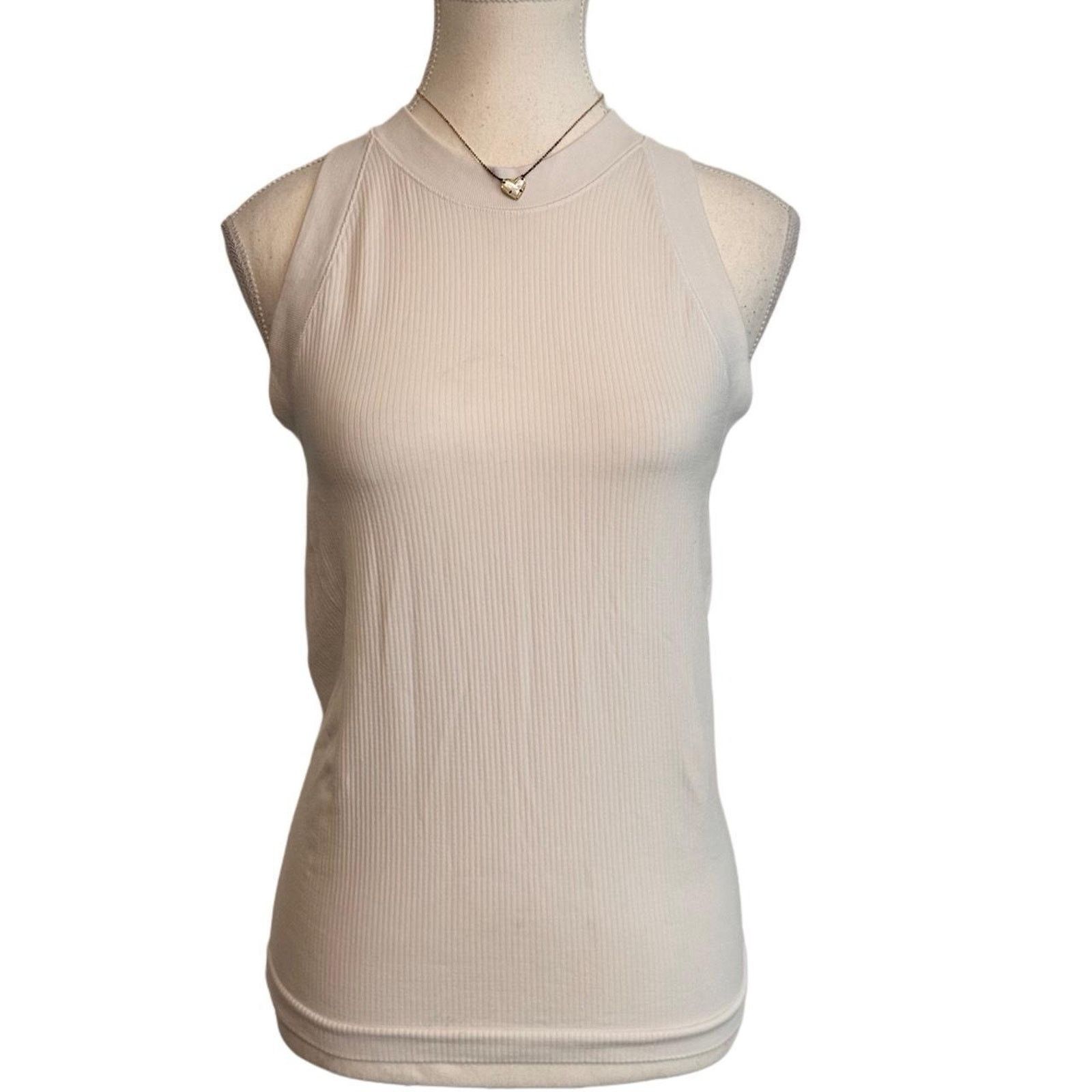 Athleta Athleta Size Medium White Ribbed Full Length Fitted Workout Size M / US 6-8 / IT 42-44 - 1 Thumbnail