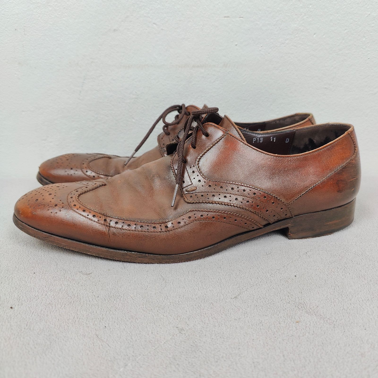 Salvatore Ferragamo Salvatore Ferragamo Oxfords Mens 11 D Brown Leather Lace Up Size US 11 / EU 44 - 4 Thumbnail