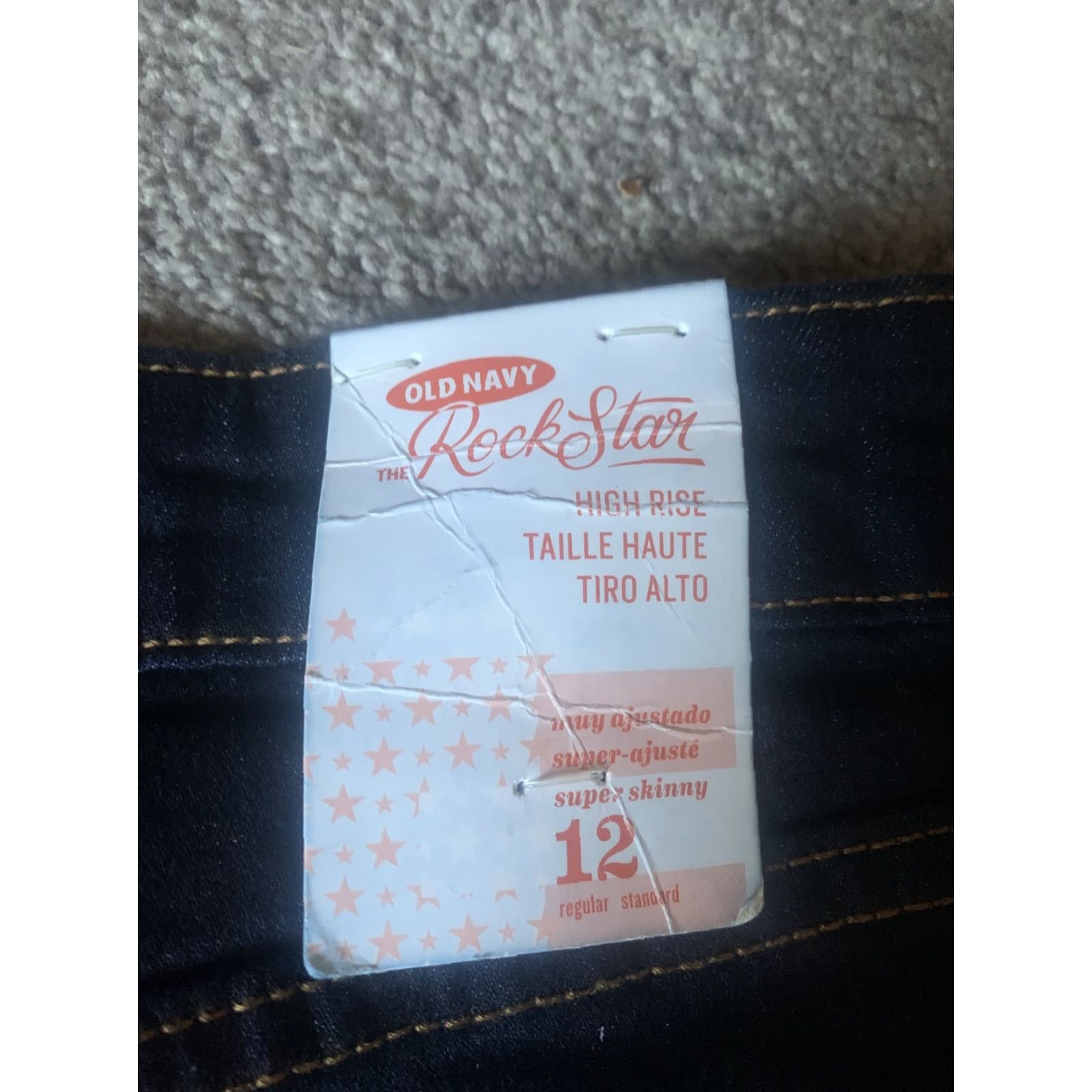 Old Navy VINTAGE Old Navy Jeans Rockstar Regular Waist 29 Women 12 Skinny Stretch Denim 5-Pocket Blue Inseam 28 Size 29" - 6 Thumbnail