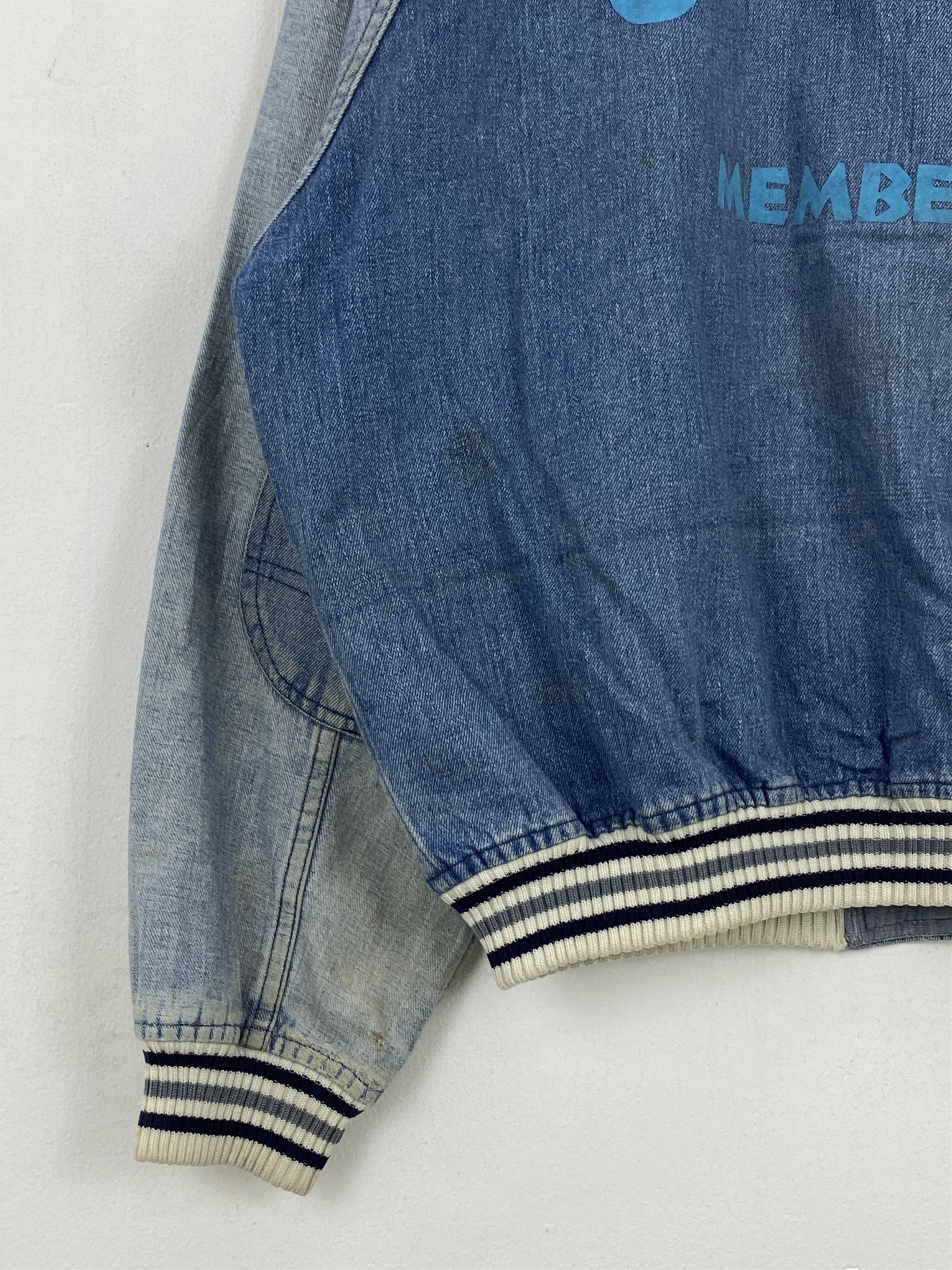 Japanese Brand Vintage One Way Varsity Bomber Denim Jacket VA0005 Size US XL / EU 56 / 4 - 12 Thumbnail