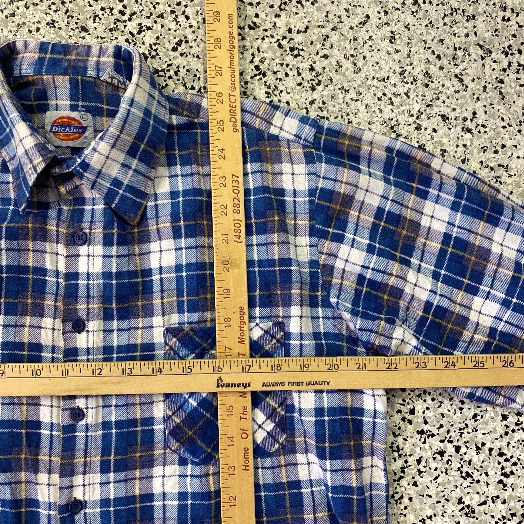 Dickies VINTAGE Dickies Flannel Shirt Men’s Large Button Up Blue Plaid Casual 90s Size US L / EU 52-54 / 3 - 2 Thumbnail
