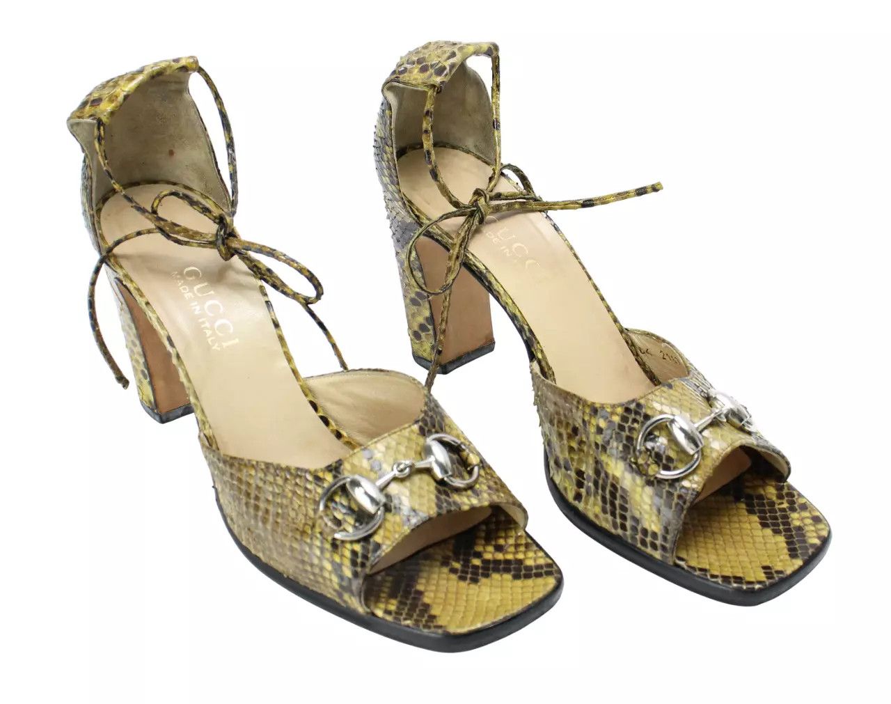 Gucci GUCCI SS 1996 Women's EU 41 Python Horse-Bit Block Heels Size US 11 / IT 41 - 10 Thumbnail