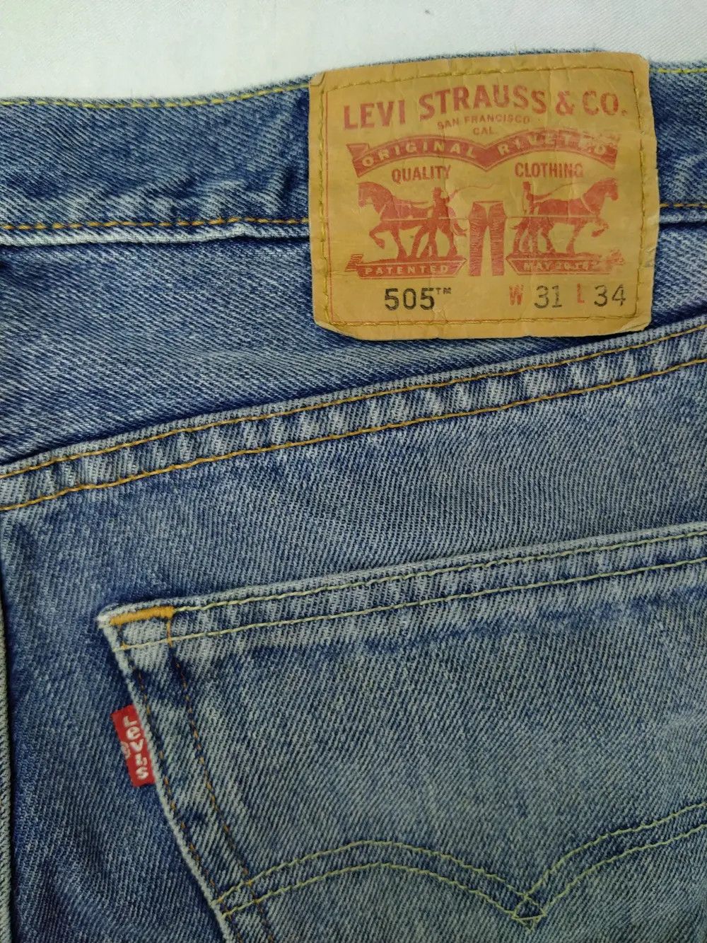 Levi's Vintage Levi's 505 Blue Wash Denim 31x33 -JN732 Size US 31 - 11 Thumbnail