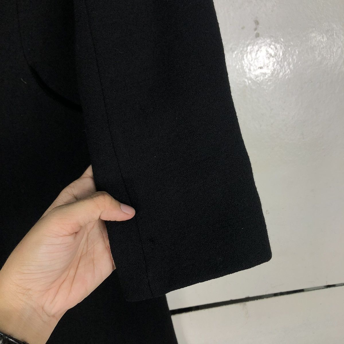 agnes b. 🔥RICH BLACK LONG JACKET AGNES B. MADE IN FRANCE Size XS / US 0-2 / IT 36-38 - 19 Thumbnail