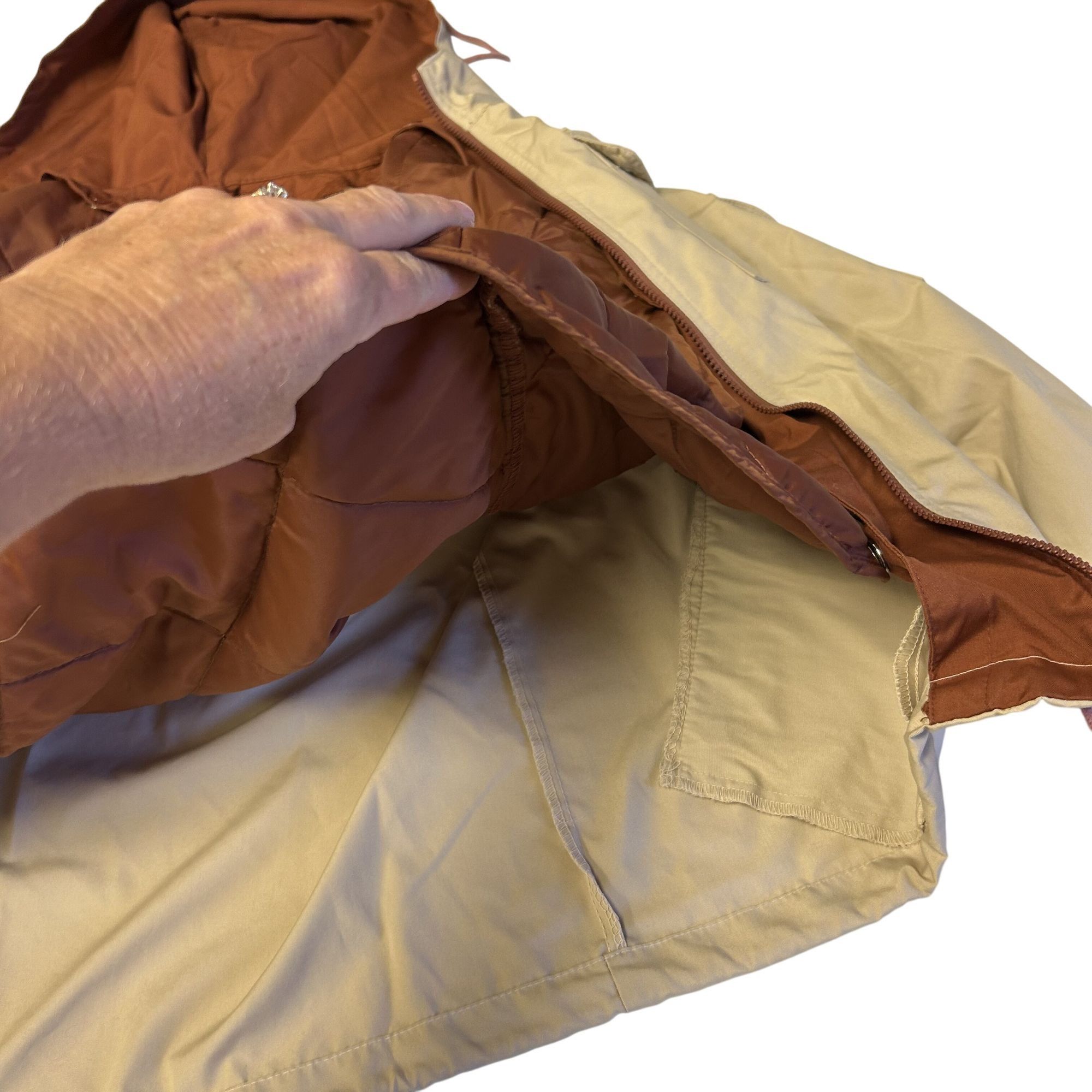 Other 80's Porsha Winer Men Beige QUILTED Lined Coat HOODED Jacket Size US L / EU 52-54 / 3 - 7 Thumbnail
