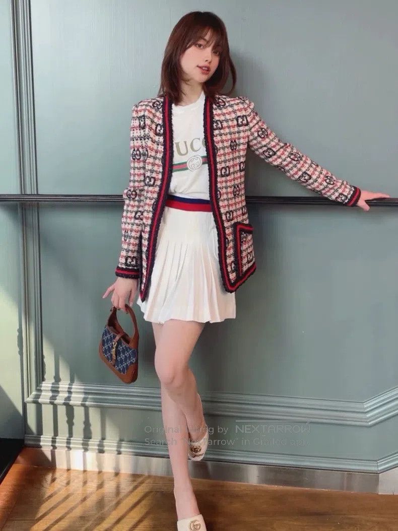 Gucci Gucci Classic old-fashioned full-print tweed coat Size S / US 4 / IT 40 - 4 Thumbnail