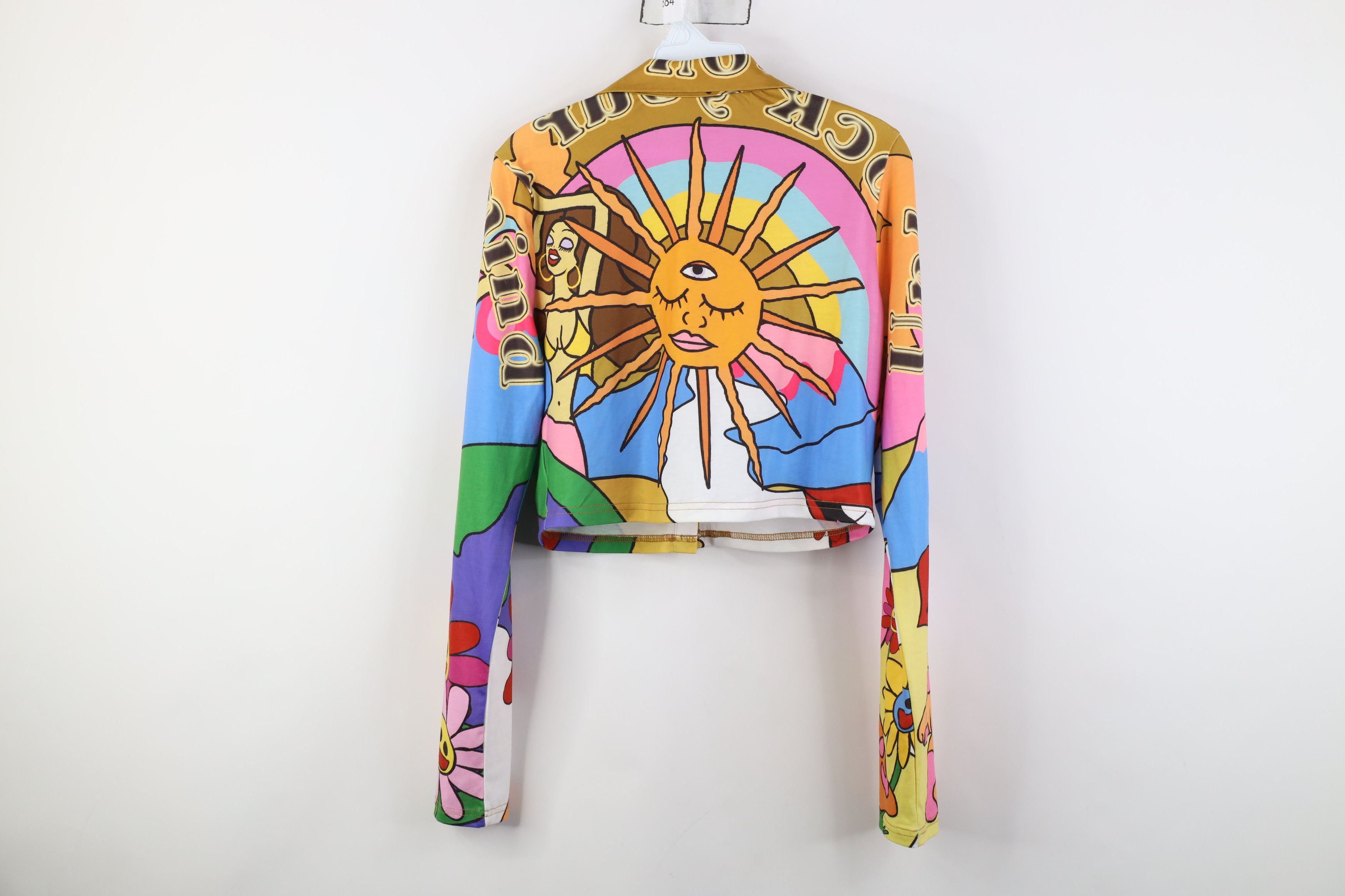 Vintage Y2K Elsie Fred Boho Cropped Dagger Collar Button Shirt Size L / US 10 / IT 46 - 14 Thumbnail
