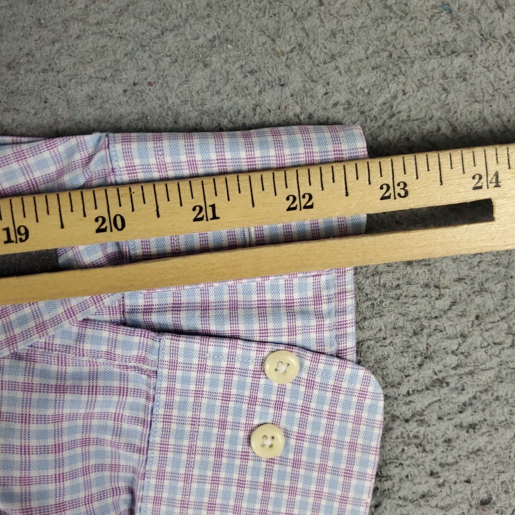 David Donahue David Donahue Shirt Mens Size 16 Blue Purple Plaid Dress Button Up Long Sleeve Size 42R - 6 Thumbnail